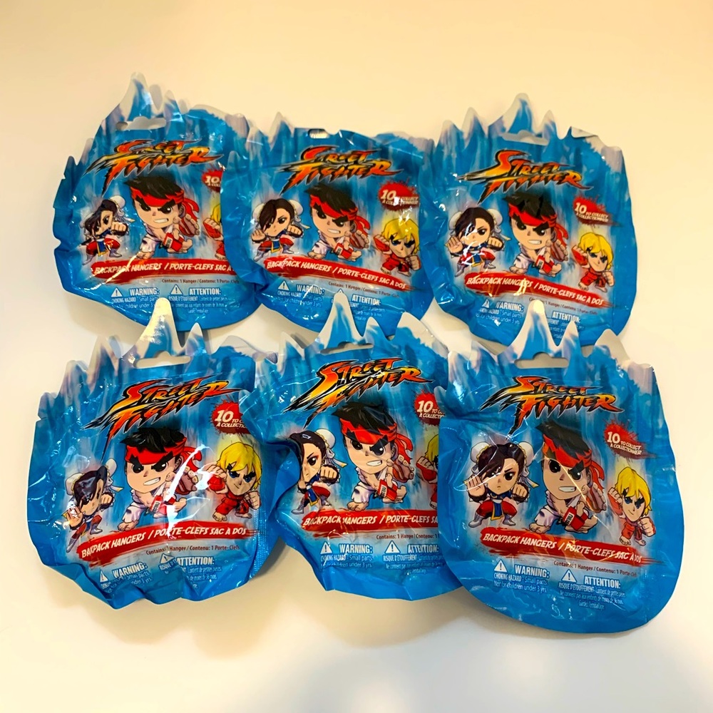 Capcom Street fighter backpack hangers bundle of (6) random blind bags